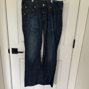 True Religion Blue Flare Wide Leg Jeans